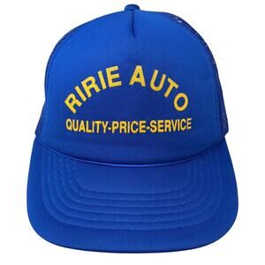Ririe Auto Snapback Trucker Hat Blue One Size Adjustable Mesh Back Rope That Hat